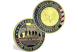 YGLLSSY Military Veterans Challenge Coin Veteran Appreciation Coin Gift-Thank You for Your Service