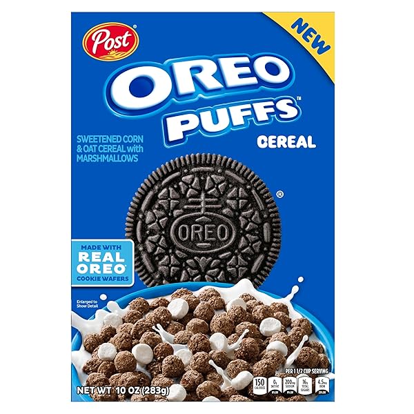 POST OREO PUFF CHOCOLATE BREAKFAST CEREAL, 10 OZ BOX