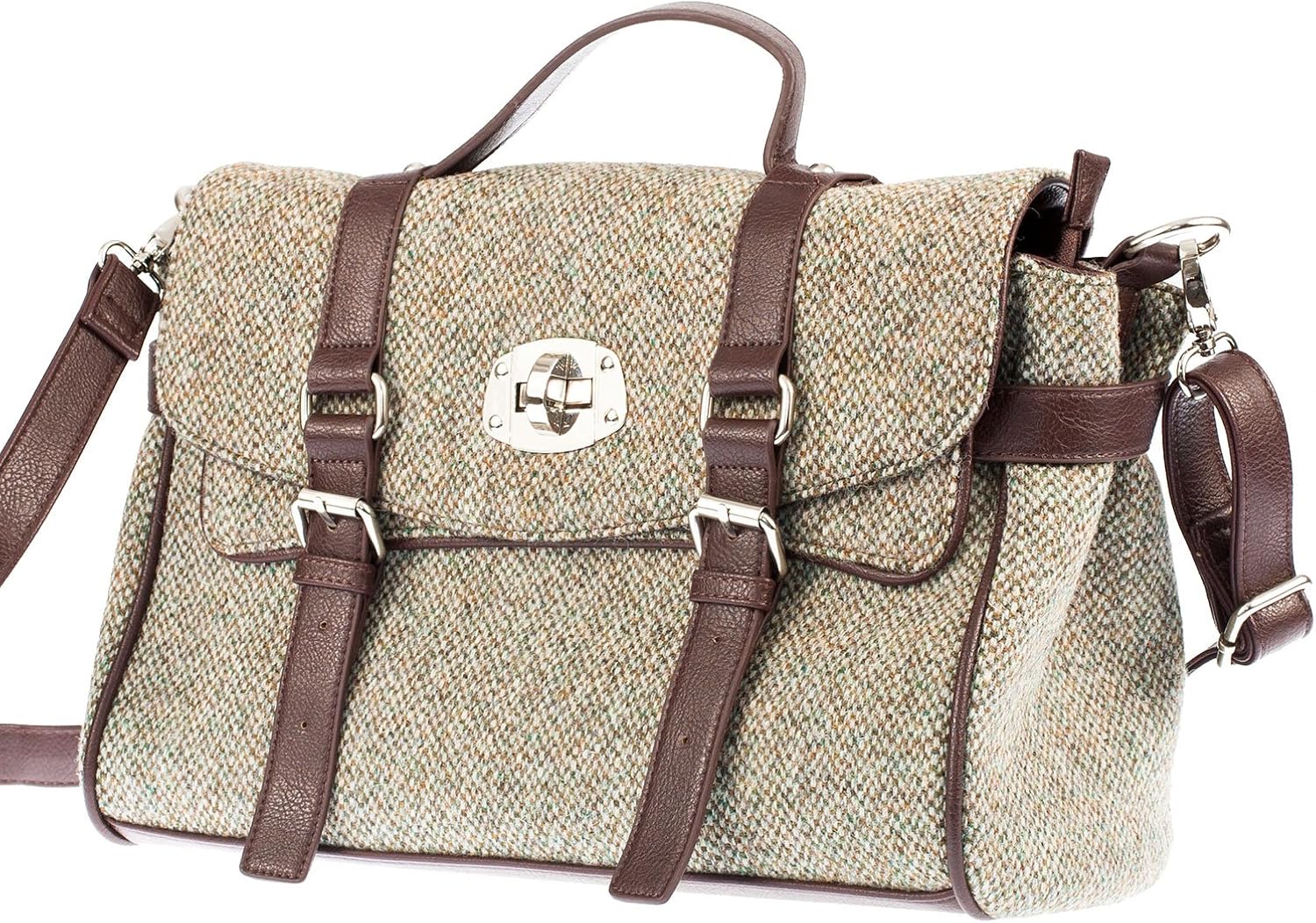 Glen Appin Harris Tweed Fashion Women's Handbag / Satchel Oatmeal Fleck (One Size) Amazon.co.uk