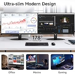 memzuoix 25 Inch Ultra-Thin Monitor with 3-Side