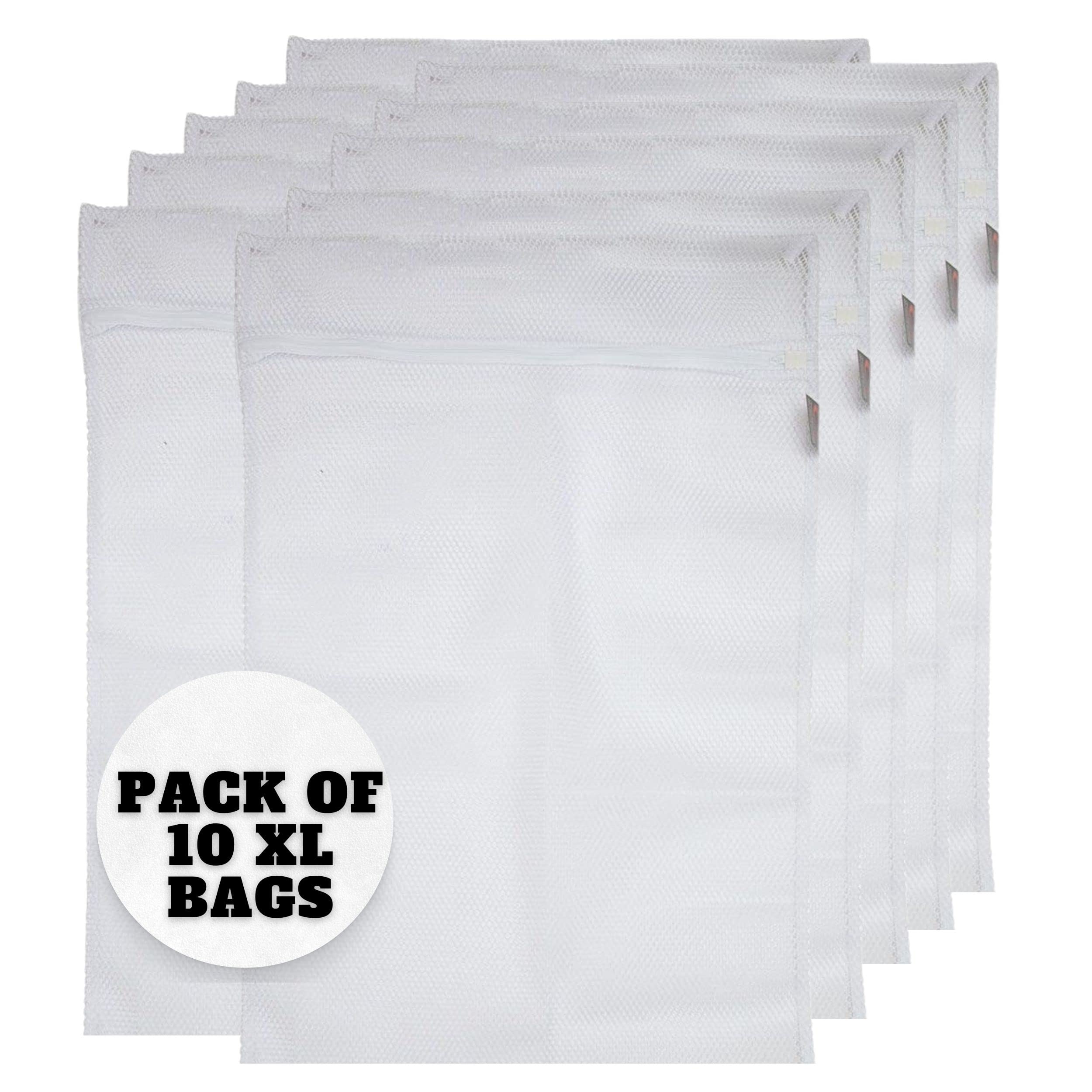 10 X-Large Net Washing Bags for Laundry with Strong Zip. Quality Bag for Washing Machine to Protect your Jeans, Jackets, Trousers & Towels. Laundry Net Bag 74 x 50cm, Ideal for Shared Washes & Travel