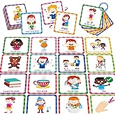 Special Needs Communication Cards, 40 Double-Sided Cards 80 Basic Special Needs for Children and Adults with Autism, Speech Delay Visual Aid Non Verbal Speech Therapy for Toddlers, Kids, Seniors