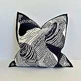 Mebellezza Luxury Black and White Velvet Throw Pillow Cover – 18x18 Inch, Soft Abstract Decorative Cushion Cover for Sofa, Bed, or Living Room