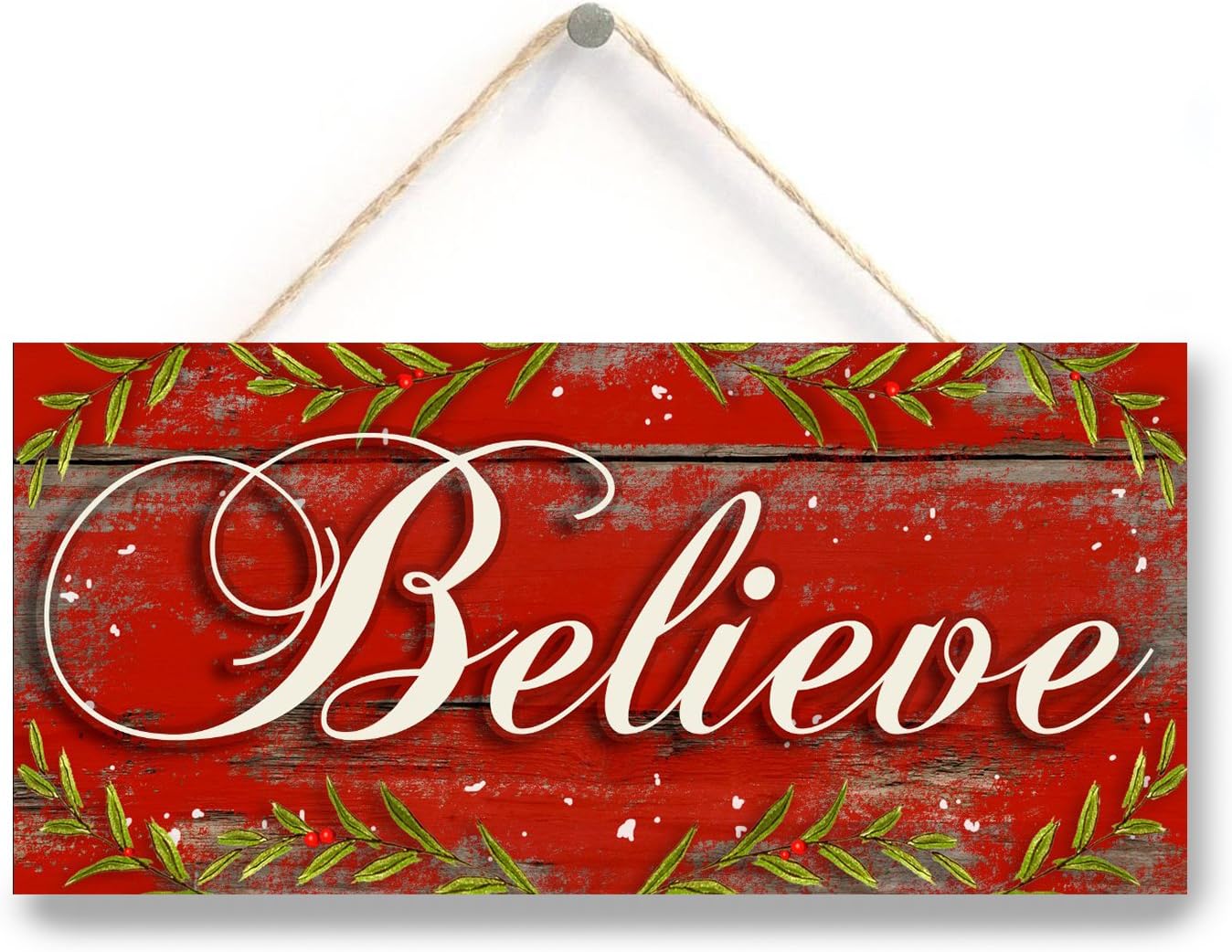 Amazon Com Believe Wooden Christmas Sign Red Christmas Sign