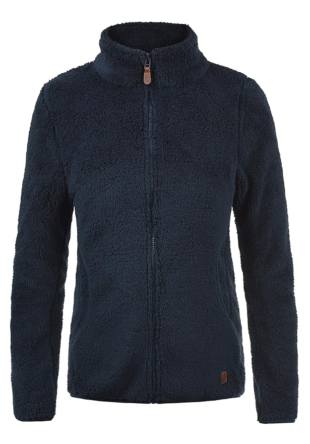DESIRES Telsa Damen Fleecejacke Teddyfleece Zip-Jacke Sweatjacke Mit Stehkragen Und Taschen