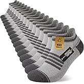 COOVAN Mens Ankle Socks 8 Pairs Cotton Cushioned Breathable Athletic Tab Running Anti-Blister Sports Socks