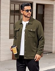 COOFANDY Men's Quilted Shirt Jackets Lightweight