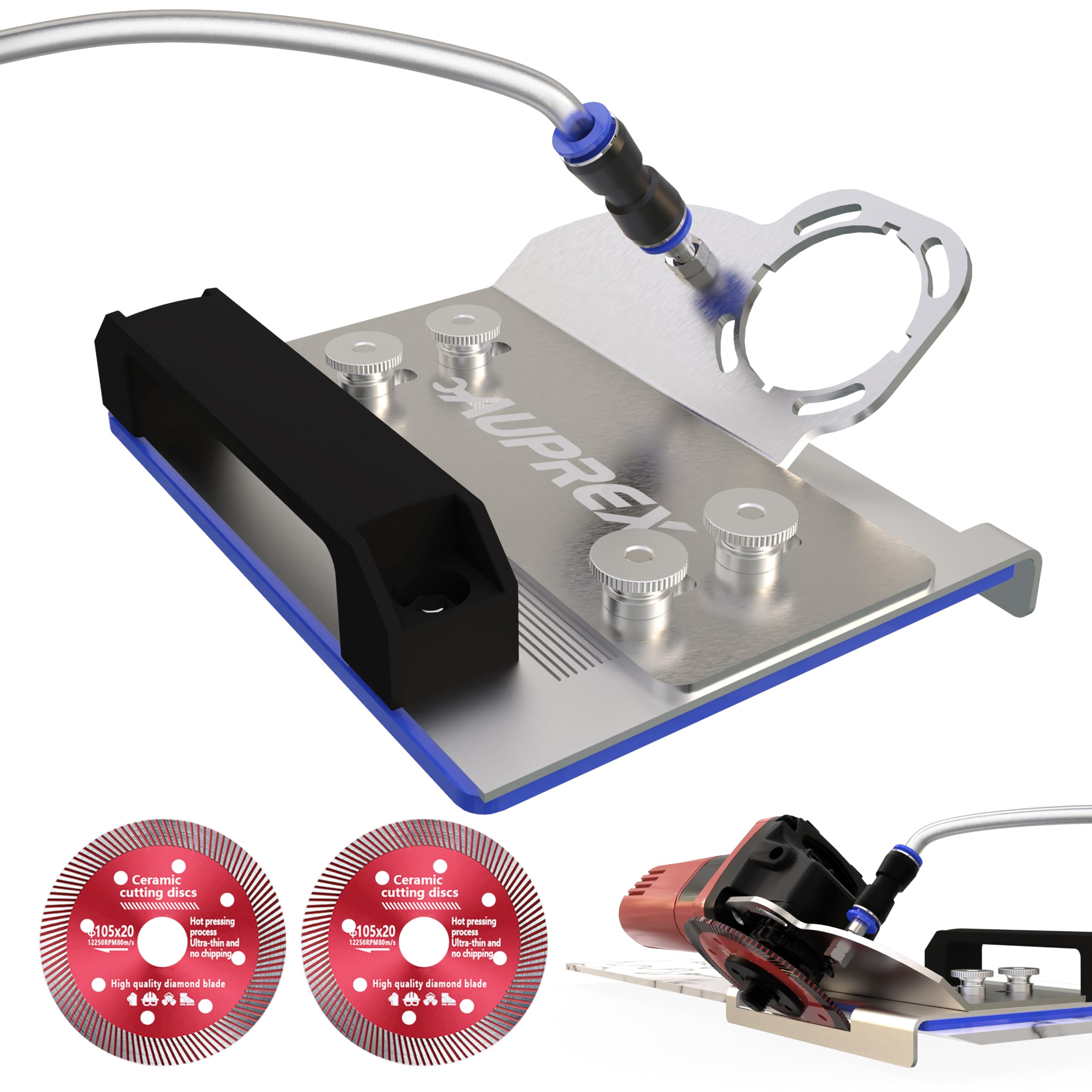 thumbnail image 2 of 45° Tile Chamfering Tool With Angle Grinder Stand – Fixed Holder For Bevel Cuts, 4" Disc, 720W 2 of 5