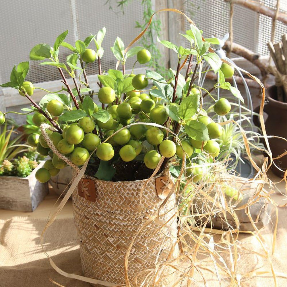 iHENGH Artificial Flowers,Fake Flowers Silk Flowers Dried Flowers Valentine Gift Vintage Bouquet Fake Artificial Rose Fruit Peach Berries Bouquet Floral Berry Garden Home Decor (D)