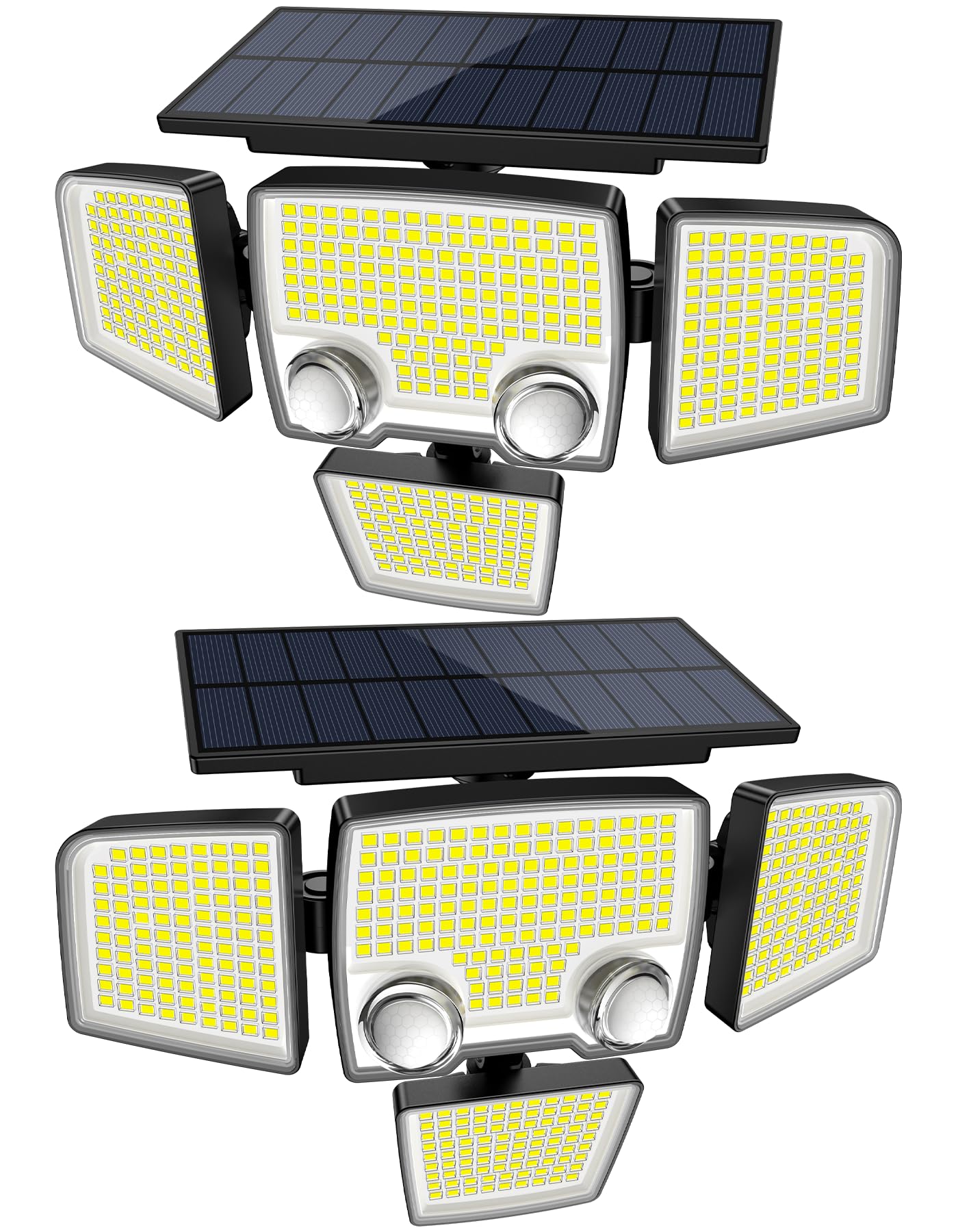 Photo 1 of Tuffenough Solar Outdoor Lights with Motion Sensor - 2500LM Bright 4 Heads LED Security Flood Light with 2 Sensors - 3 Modes Solar Powered Detected Wall Lamp Fixtures Waterproof for Outside Yard