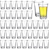 Zubebe 150 Pcs 1.2oz Acrylic Shot Glasses Set with Heavy Base Plastic Clear Round Small Shot Glasses, Bulk for Party Cocktail Vodka Espressos Liqueurs Tequila and Desserts