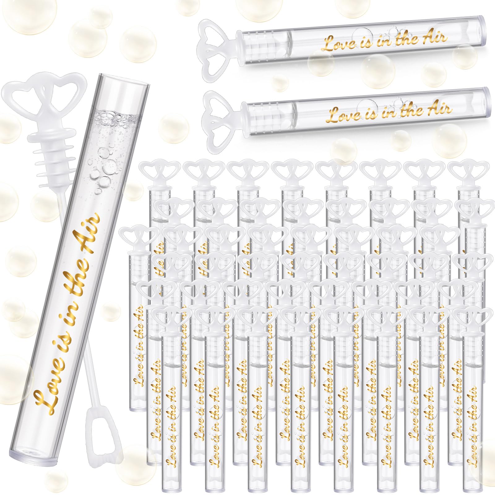 Photo 1 of PullCrease 150 Pcs Bubble Wands Bulk for Wedding Party Mini Heart Wand with Bubble Solution for Wedding Bridal Showers Valentine Anniversary Graduation Birthday Supplies(White,Love)