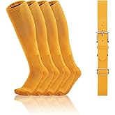 QBK Toddler Baseball Socks And Belt Youth Softball Tee Ball Combo Set for Boy Girl (2 Pairs of Socks & 1 Belt)