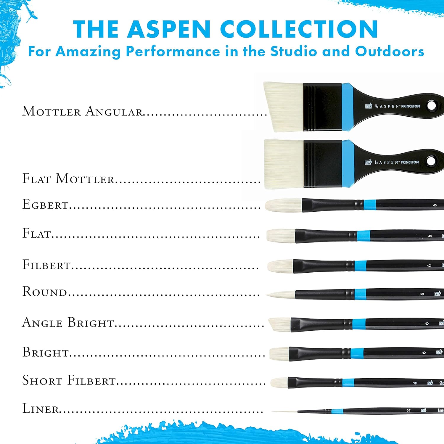 Princeton Aspen, Series 6500, Synthetic Paint Brush for Acrylics and Oils, Filbert, 4