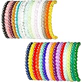 SROBENZ 30 PCS 6mm Crystal Round Beaded Bracelet Set Healing Glass Stretch Bracelets for Women Men Round Beads Elastic Bracelets