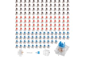 blackonvlm 150 PCS Mechanical Keyboard Switches， Mechanical Gaming Keyboard，Clicky, Tactile, LED Compatible, Dustproof, Water