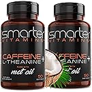 (2-PACK) KETO 200mg CAFFEINE PILLS + MCT Oil from 100% Coconuts 100mg L-Theanine for Advanced Energy, Enhanced Focus and Clarity + Extended Release