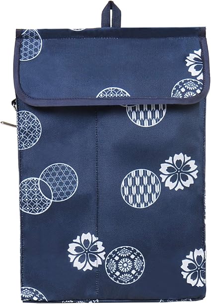 Amazon Co Jp アストロ レジ袋ストッカー ネイビー モダン 和柄 吊り下げ 壁掛け ポリ袋収納 仕切り入り 大 小仕分け 省スペース 0 19 ホーム キッチン