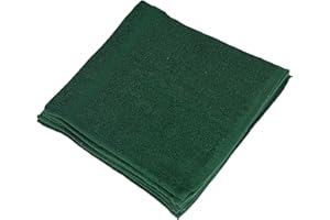 LINTEUM TEXTILE SUPPLY Linteum Textile Face Towel Set, 13x13 Inch, 100% Soft Cotton, 16 Single Ring Spun Washcloths, Absorbent & Durable Face Towel for Household, Spa, Gym and Hotels - 12 Pack (Hunter Green)