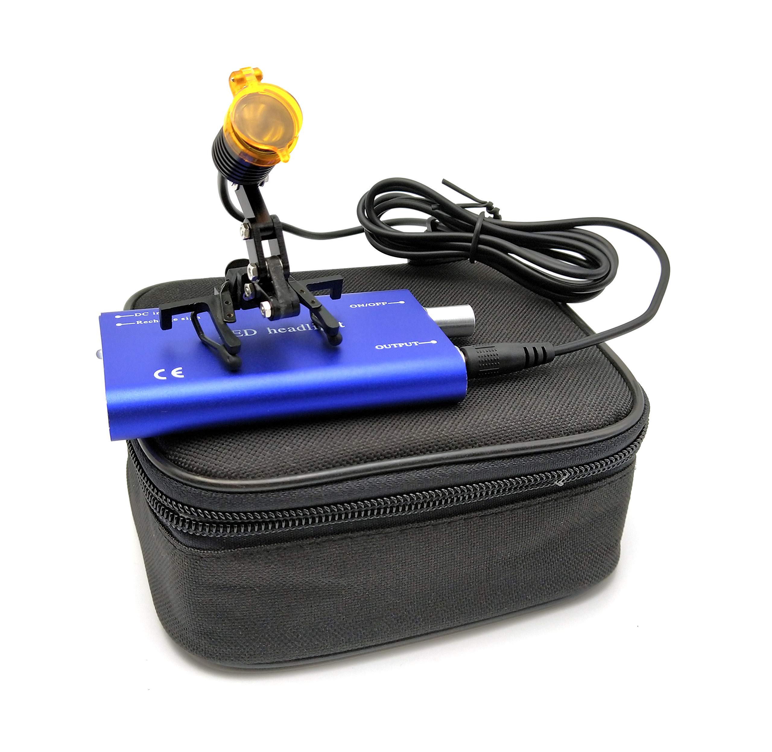 BONEW 3W LED Dental Surgical Head Light Lamp with Filter Clip-on Headlight Blue Color