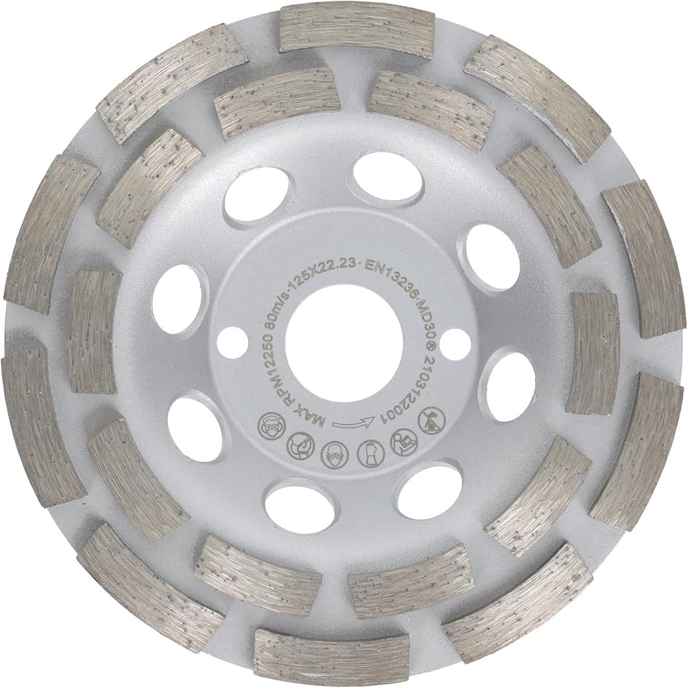 Diamond Cup Grinder 125mm Concrete Universal 5" x 22.2mm Double Row