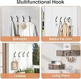 susswiff Wall Hooks for Hanging Coat 10KG Metal Screw in Black 10cm view 5