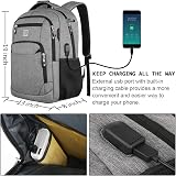 Marcello Laptop Backpack 15.6 Inch USB Charging Anti Theft Grey view 3