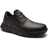 Mens Orthopedic Wide Business Leather Dress Shoes - Arch Support Plantar Fasciitis Classic Oxford - Comfortable Cap Toe Orthotics Patent Tuxedo Sneakers for Foot and Heel Pain Relief