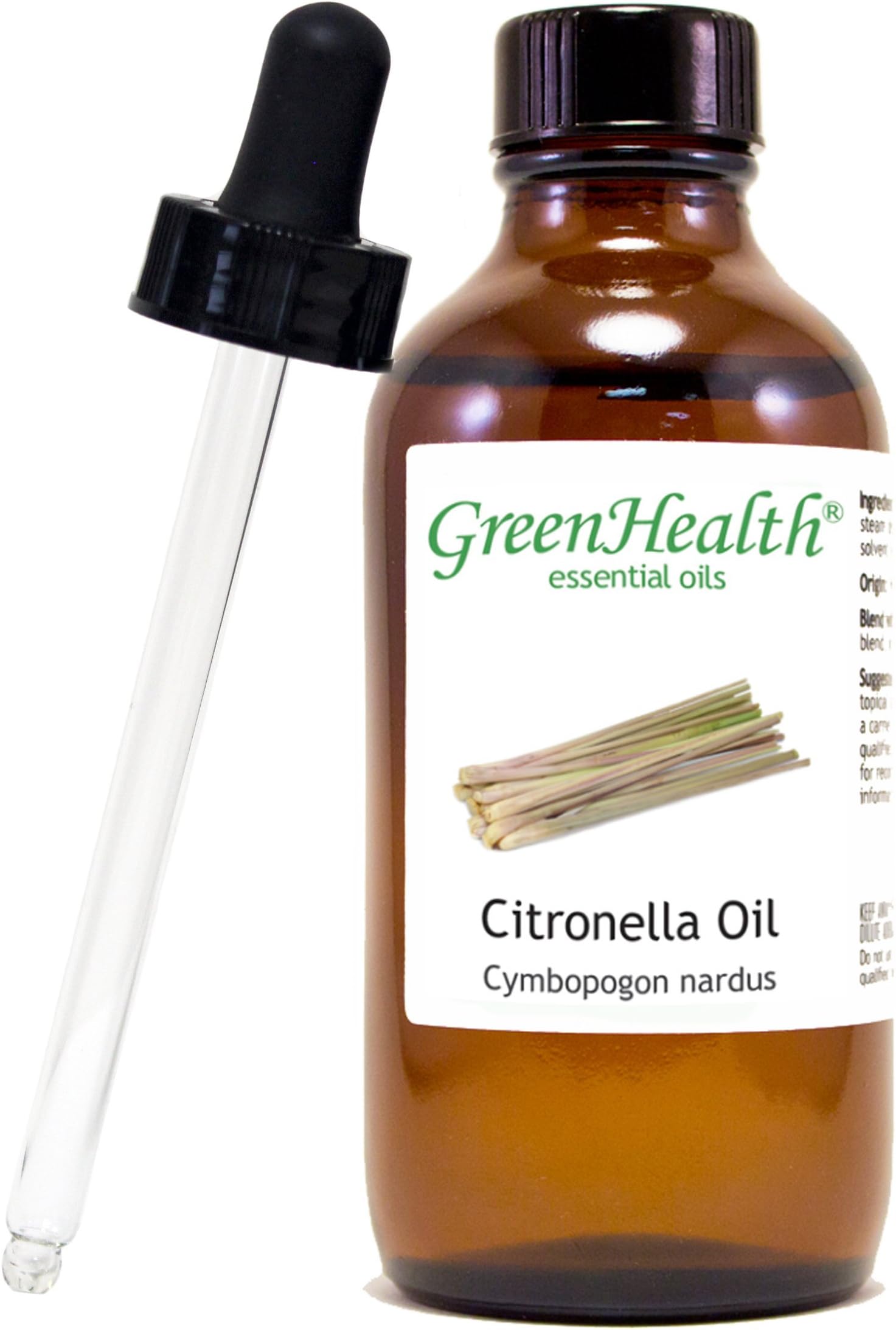 GreenHealthCitronella Oil -100% Pure Therapeutic Grade Essential Oil- 4 oz w/Dropper