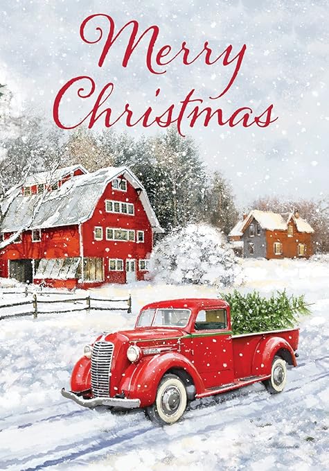 Amazon Com Custom Decor Red Truck And Barn Garden Size