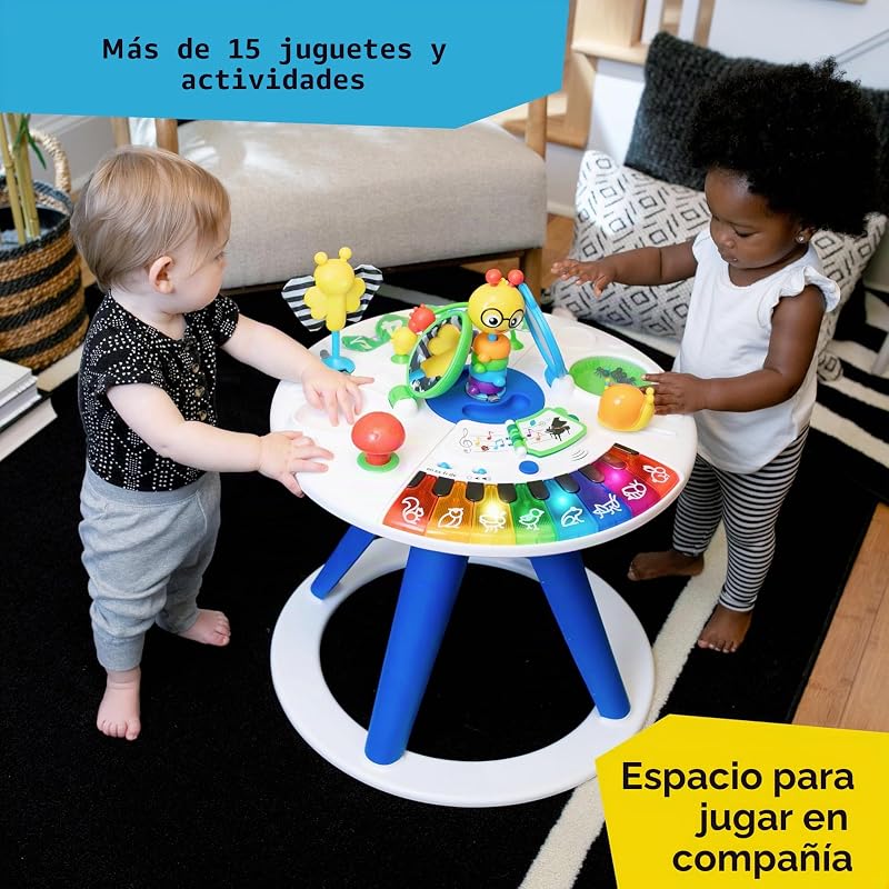 , À volta do Centro We Grow e da mesa de atividades, andarilho evolutivo, estação de brinquedos removível, assento multilíngue, giratório 360°, altura ajustável, a partir dos 6 meses