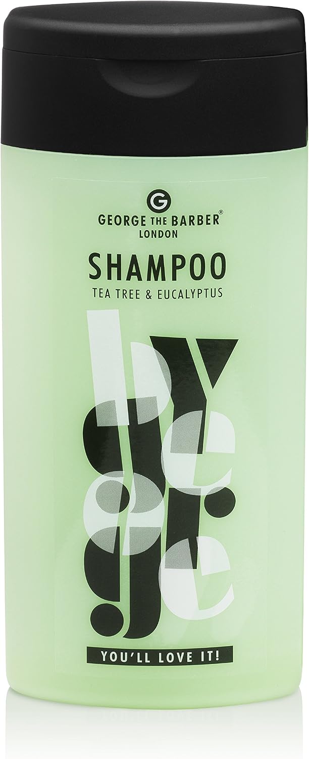 George the Barber, Tea Tree and Eucalyptus Invigorating Shampoo for Men, Lime Green, 400 ml (Pack of 1)