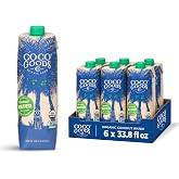 CocoGoodsCo Vietnam Single-Origin 100% Organic Coconut Water, Non-GMO, Never from Concentrate (33.8 fl. oz/1 liter, 6 pack)