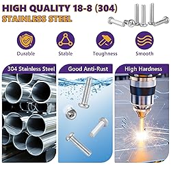 M4 x 60mm Machine Screws, 15PCS Pan Head Machine