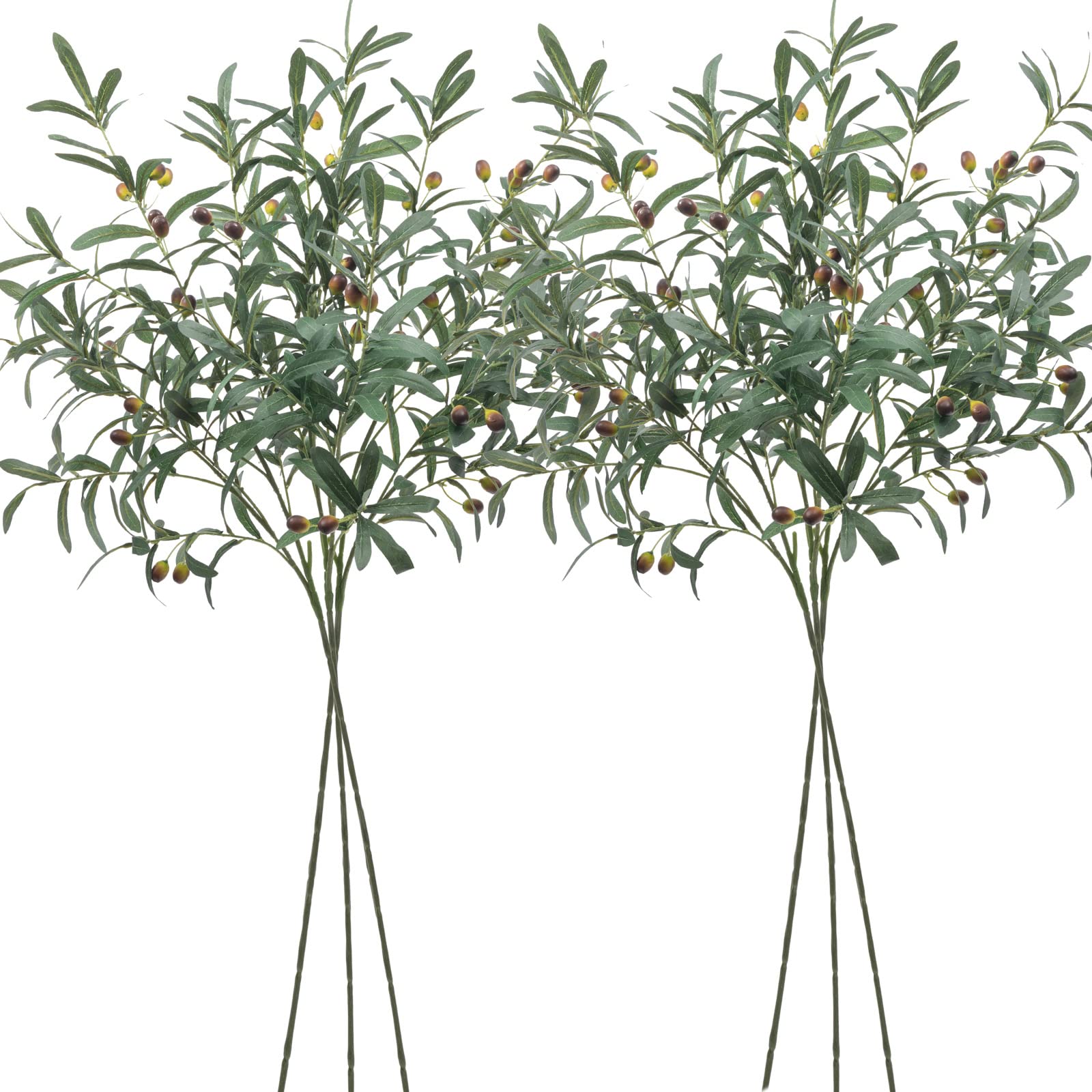 Photo 1 of SHACOS 6 PCS Fake Olive Branches for Vases 39" Tall Long Greenery Stems Faux Olive Tree Branches Artificial Olive Leaf Stems with Olive Fruits Fake Plant for Home Wedding Greenery Decor