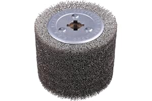 SHITIME 4.7" x 4" Stainless Steel Wire Brush Drum Surface Conditioning Tool, Drawing Wheel Wire Wheel Burnishing Tool for Metal Surface Polishing Grinding Removing Rust-3/4 Quad Keyway(0.3 mm Wire)