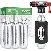 CO2 Inflator Kit with 16g/ 25g CO2 Cartridges | Presta &amp; Schrader Valve Compatible - CO2 Bike Pump for Road and Mountain Bikes