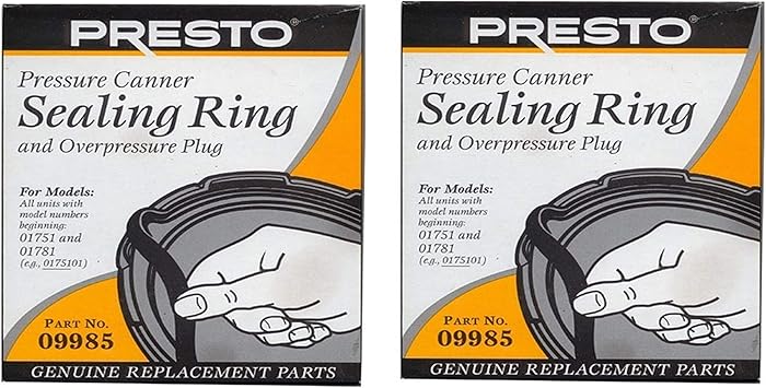 Presto 09985 Pressure Cooker Sealing Ring, Black, 2 Pack