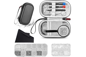 NIFUYOP Eyeglass Repair Kit with Screws, Mini Glasses Repair Kit, Eye Glass Repairing Kit with Eyeglass Screws, Silicone Nose Pads, Tweezer, Screwdriver for Eyeglasses,Sunglasses, Magnify Glass and Case
