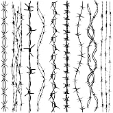 COKTAK 9 Sheets Halloween Barb Wire Tattoos Temporary, Fake Arm Tattoos Barbwire Sticker For Women Men Adults, Prison Barbed Wire Temporary Tattoos Costume Halloween Makeup Kit Party Rave Accessories