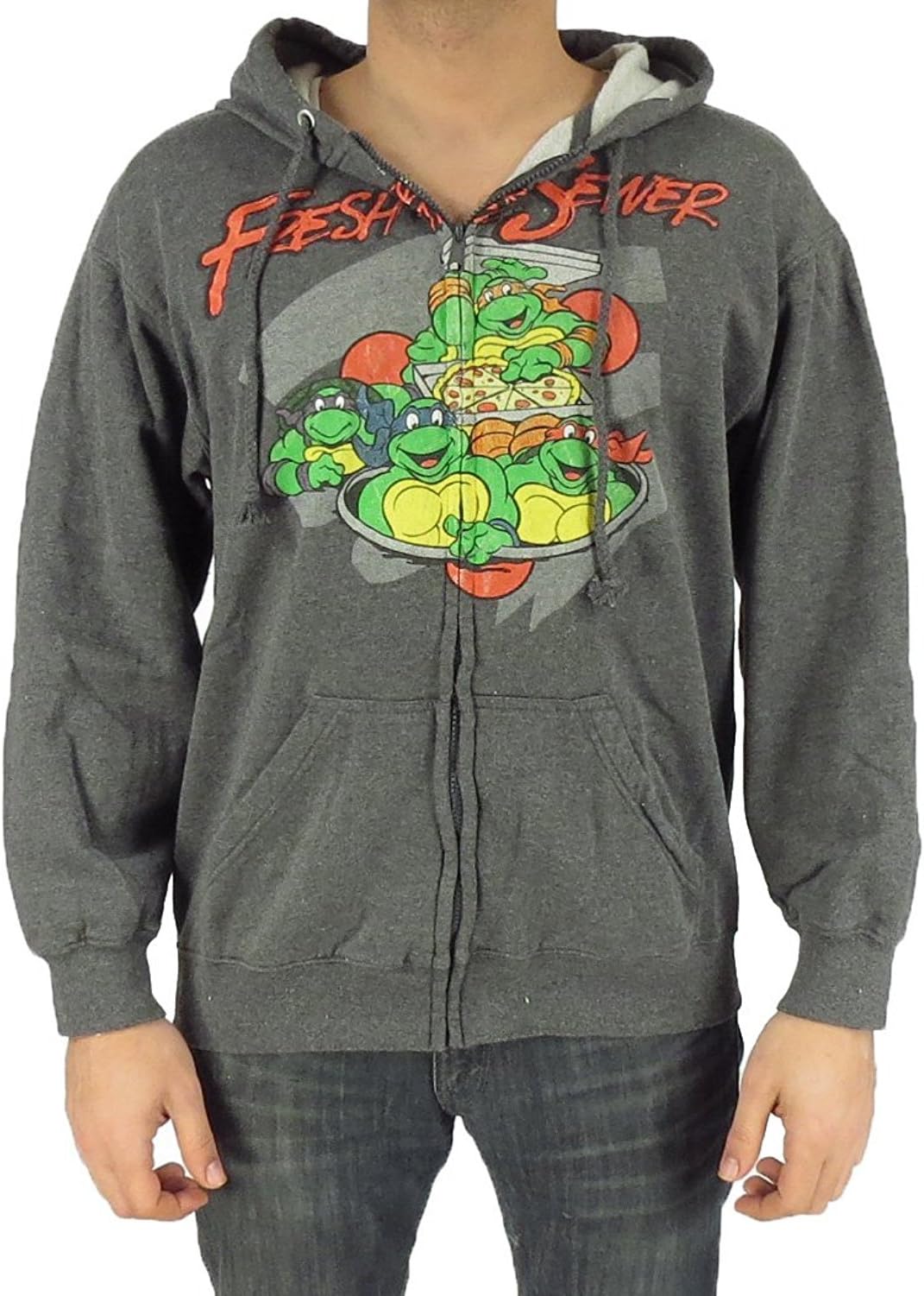 Teenage Mutant Ninja Turtles Fresh From The Sewer Full Zip Hoodie , Charcoal