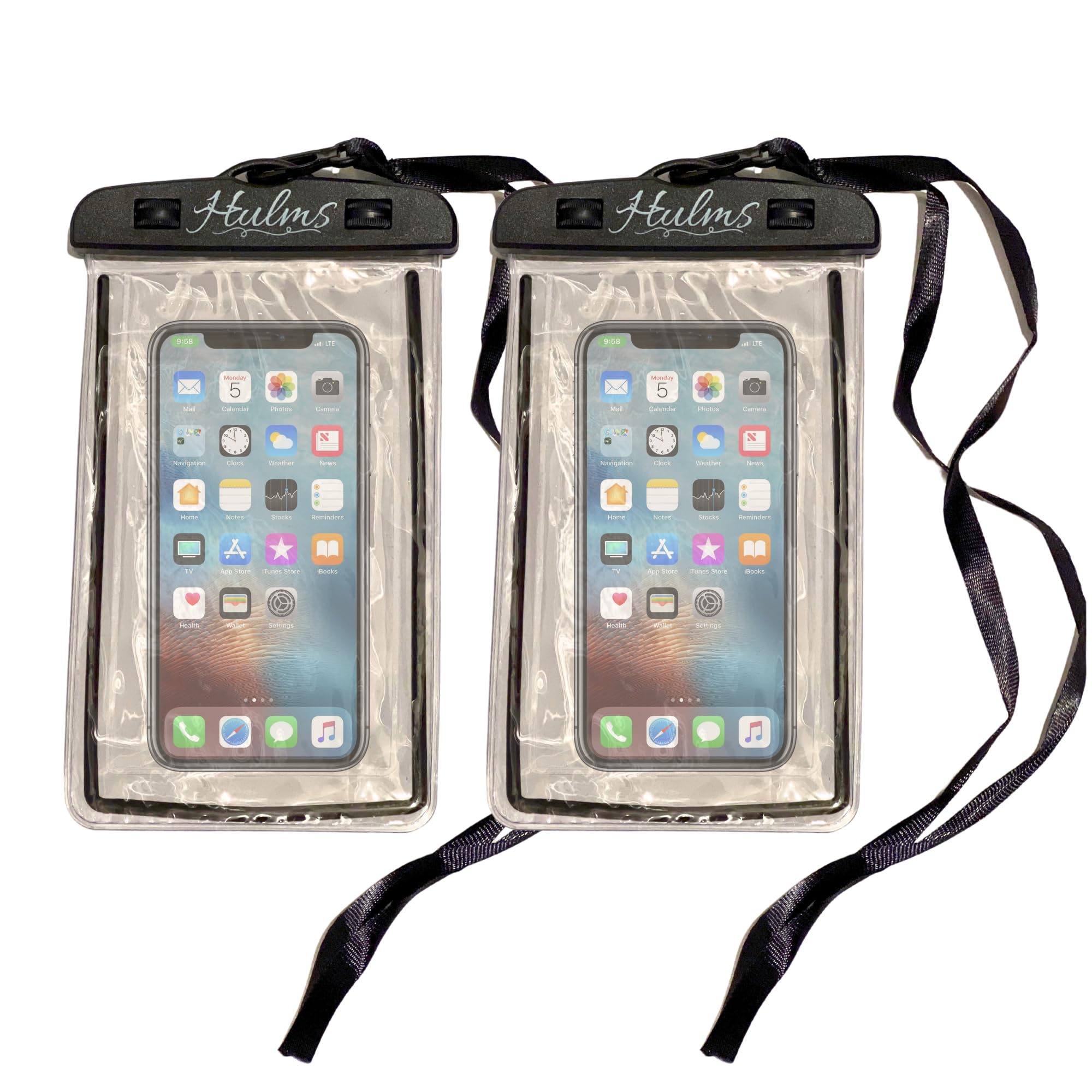 Photo 1 of Hulms Waterproof Phone Pouch, Water Proof Case Compatible With iPhone 14/13/12/12 Pro Max/11/11 Pro/SE/XS Max/XR/8P/7 Galaxy & More | Beach & Pool Essentials For Ultimate Protection (4"x7.5", 2 Pack)