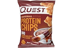 Quest Nutrition BBQ Protein Chips, 19g Protein, 4g Net Carb, Low Carb, Gluten Free, 1.1 oz (Pack of 12)