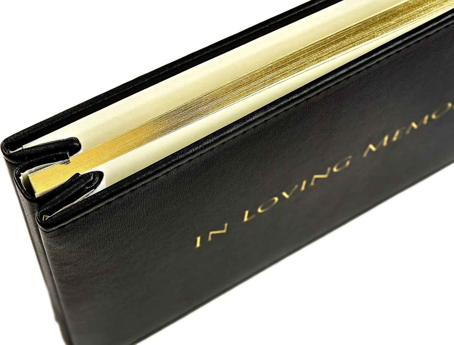 in Loving Memory Condolence Book, 50 Loose Leaf Pages with Gold Gilt Edges & Storage Box - Image 3