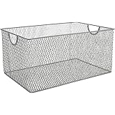 YBM HOME Kitchen Pantry Organizer Wire Basket for Shelves, Cabinets, Pantry, Countertop, Mesh Open Storage Bin Metal Basket for Organizing Food Supplies 12 x 7.8 x 5.8