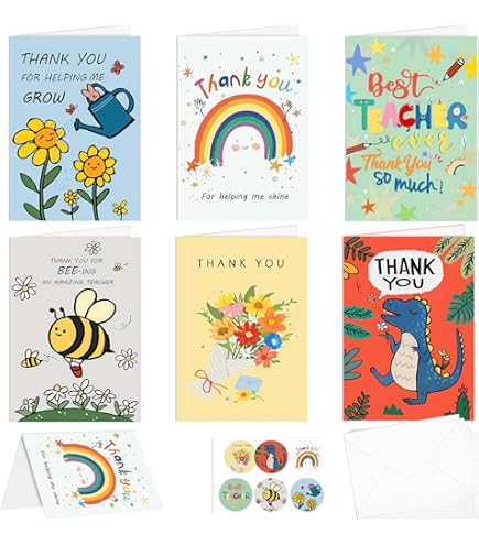 Paquete De 24 Tarjetas De Regalo De Agradecimiento Para Maestros, Tarjetas De Agradecimiento Para Dinero Y Fundas De Regalo Con Sobres Para Maestros Día A Fin De Año