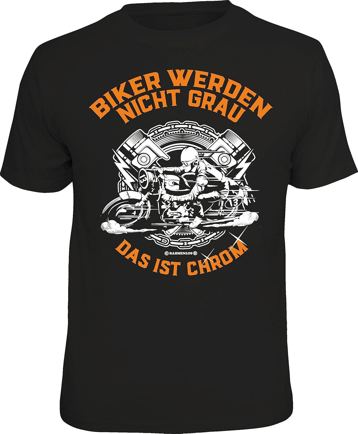 RAHMENLOS® Fun T-Shirt Biker: Für den etwas älteren Motorradfahrer.