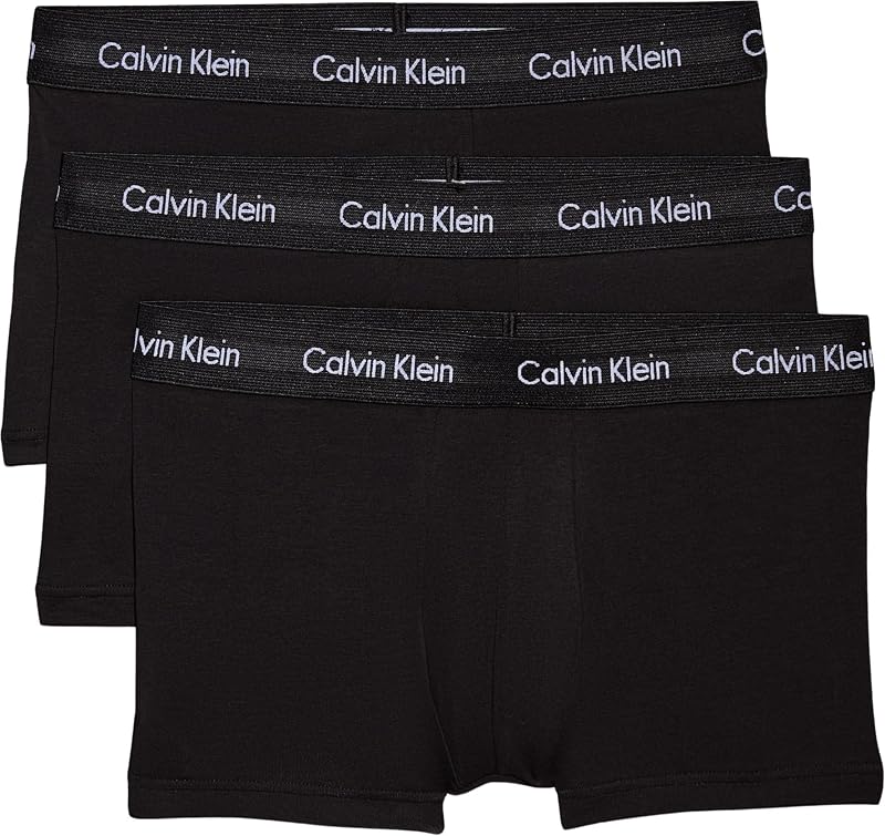 Boxers Taille Basse Lot de 3 Homme sous-Vêtement, Noir (Black W Black WB), M — photo 1 sur 4