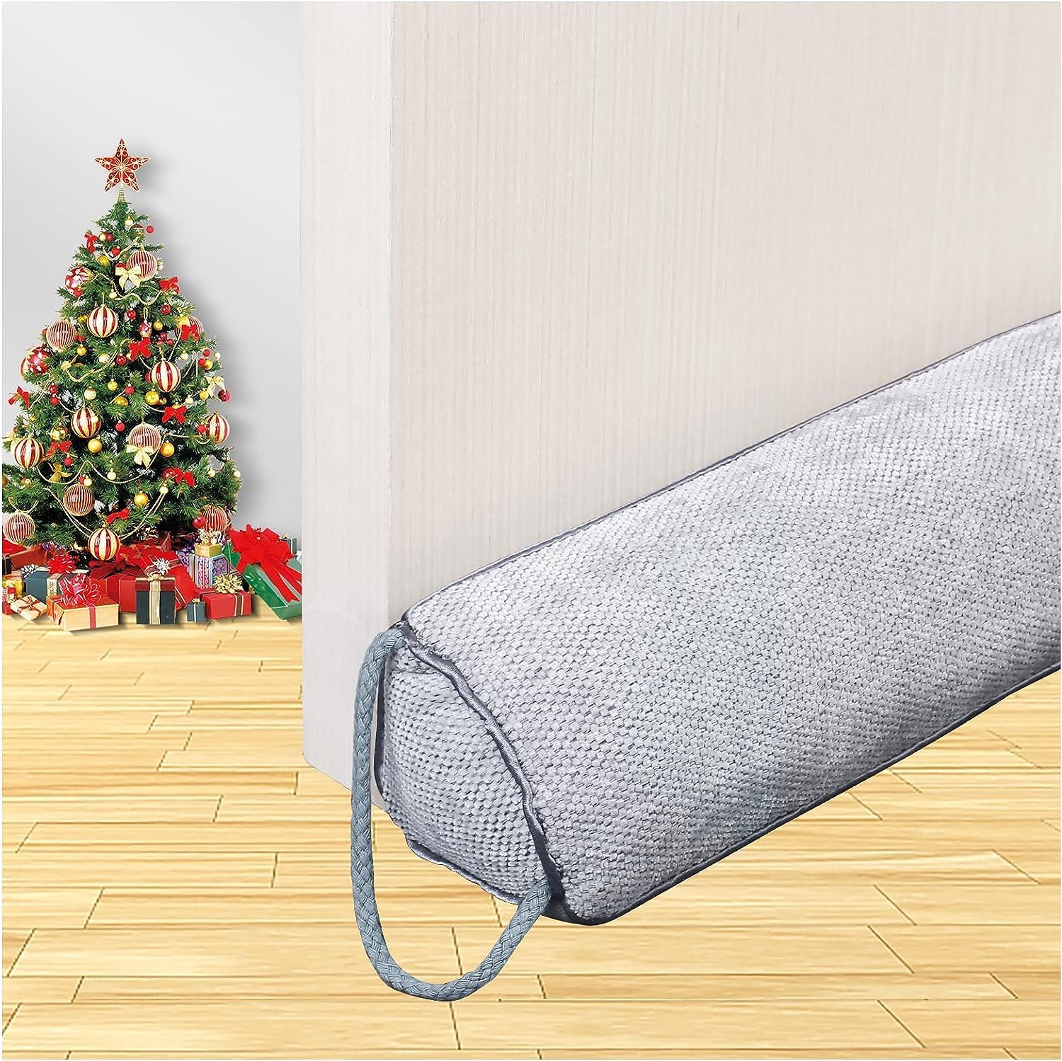 Draft Stoppers - Triangle Under Door Draft Stopper Noise Blocker 32 Inches for Door Bottom Air Seal Insulation and Soundproof, Heavy Duty Weather Guard Snake Stripping, Gray