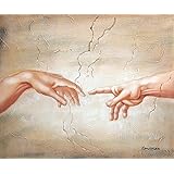 100 Hand Painted Hands Of God Adam Touching Sistine Chapel Art Canvas Home Wall Art Oil Painting By Well Known Artist Buy Online In Barbados At Barbados Desertcart Com Productid